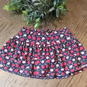 Cute Apple Print Skirt With Shorts Size 5/6